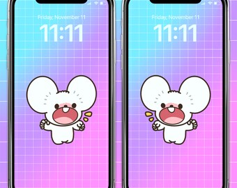 Matching Tandemaus Phone Wallpaper Set Best Friend Phone Background Pokemon Themed Mobile Art Frienship Wallpaper Couple Phone Wallpaper Art