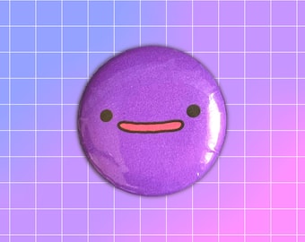 Ditto Face Pin | Kawaii Anime Video Game Accessory