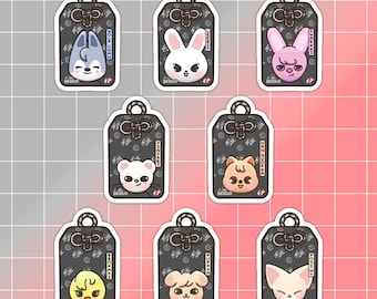 Omamori SKZoo Sticker Set Stray Kids Sticker K-pop Themed Sticker K-pop Sticker Bang Chan Han Lee Know Hyunjin Seungmin I.N. Felix Changbin