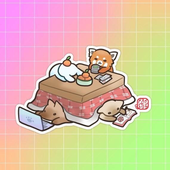 Kotatsu Zeit Aufkleber Japanischer Stil Aufkleber SuBer Tieraufkleber Kawaii Winter Sticker Roter Panda Hase Hund Katze Aufkleber Zeitschrift Etsy