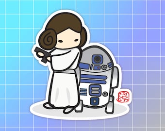 4.75 Sexy Princess Leia Bikini Vinyl Sticker. Star Wars Empire Strikes