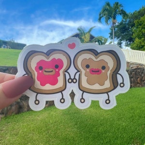 PB&J Match Sticker PBJ BFFs Match Sticker Set Perfect Pair PBJ Decal Lunchtime Love Peanut Butter and Jelly Match Sticker Couples image 3