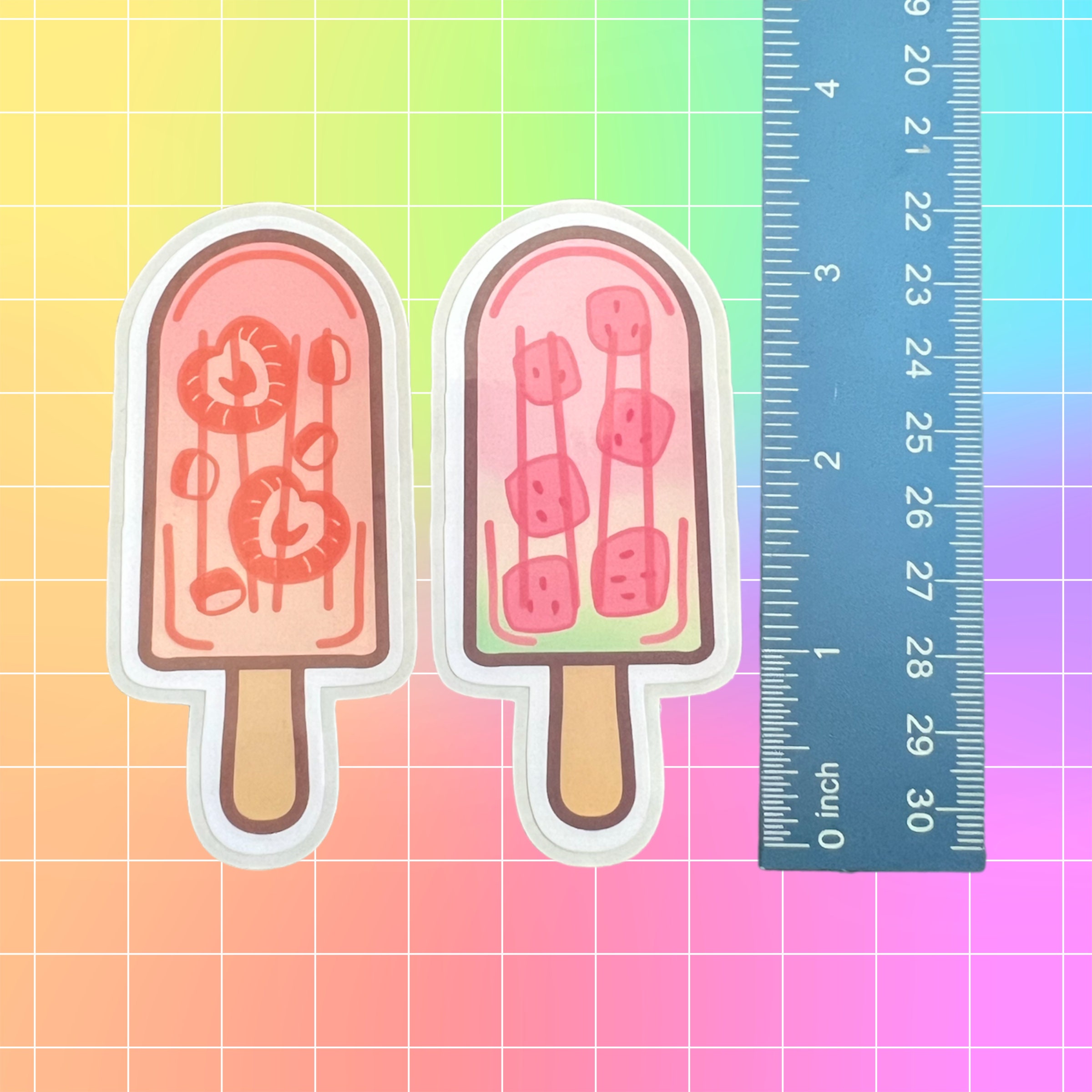 Popsicles Decal Fruity Popsicle Sticker Set, Kawaii Ice Pop Decals - Etsy