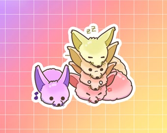 Internet Animals Fennec Fox Pile Sticker Fox Sticker Cute Animal Sticker Rainbow Animal Sticker Rainbow Sticker Fox Lover Sticker Fox Art