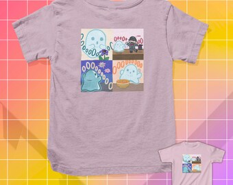 PARA NIÑOS Fantasma fascinado Camiseta de algodón grueso para niños