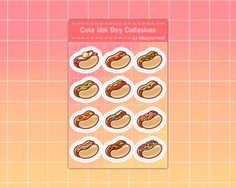Arkusz naklejek Kawaii Hot Dog, urocze naklejki dla smakoszy