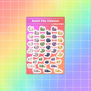 Axolotl Pals Sticker Sheet Collection Axolotl Sticker Sheet Kawaii Animal Sticker Kiss Cut Water Proof Water Bottle Sticker Cute Sticker