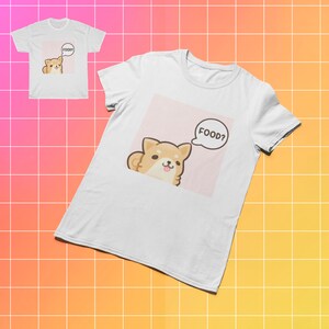 Głodny Szczeniak Jedzenie Shiba Inu Koszulka Zabawny Pies Koszulka Miłośnik Psów Zabawny Pies Koszulka Pies Foodie Koszulka Słodki Shiba Inu Koszulka Kawaii Pies