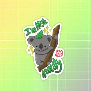 Sticker Koalaty | Leuke sticker koala | Kawaii dierensticker | Grappige woordspelingsticker | Sticker Punny | Sticker van hoge kwaliteit | Schattige dieren