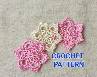 Crochet Pattern Flower Motif - Irish Lace Motif Pattern - Crochet Applique Flower Motif