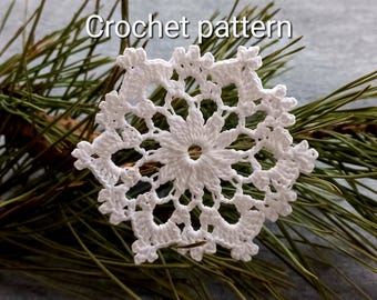 Crochet snowflake Pattern Christmas ornament pattern