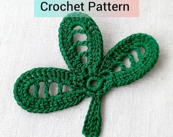 Crochet Shamrock Pattern – PDF Tutorial, Lucky Clover Appliqué, St. Patrick’s Day Decor