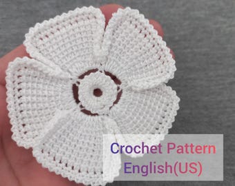 Irish lace flower Pattern Crochet Pattern flower motif Crochet flower applique tutorial
