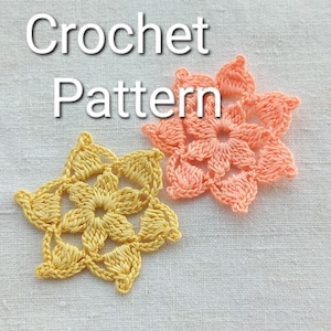 Crochet Pattern Flower Motif - Irish Lace Motif Pattern - Crochet Applique Flower Motif