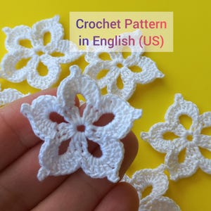 Easy crocheted flower Pattern Irish crochet flower Pattern Irish lace motif