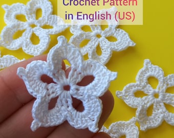 Easy crocheted flower Pattern Irish crochet flower Pattern Irish lace motif