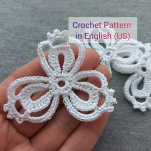 Irish Crochet Motif Pattern PDF – Lace Motif Irish Decoration – Crochet Applique Design – Instant Download PATTERN