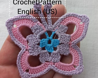 Easy Crochet Butterfly Applique Pattern – PDF Instant Download