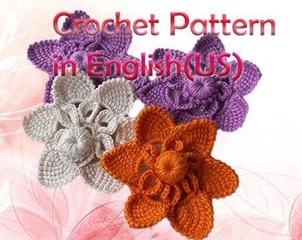 Crochet 3D Flower Pattern – Step-by-Step PDF