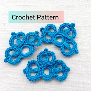 Irish crochet motif Pattern Crochet flower motif applique Pattern