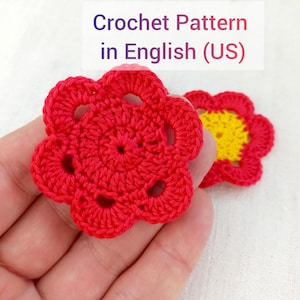 Crochet Flower Motif Pattern – Irish Lace Applique – PDF Crochet Motif Pattern