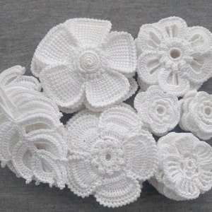 Irish Crochet Flower Motif - Set of 45pieces Irish Lace Motif-Irish Lace Applique