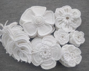 Irish Crochet Flower Motif - Set of 45pieces Irish Lace Motif-Irish Lace Applique