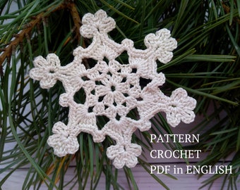 Pattern Crochet Snowflake - Xmas Decor Crochet - PDF Crochet Snowflake