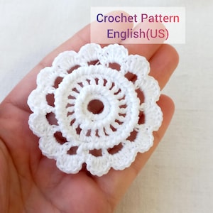 Crochet flower motif Pattern Irish crochet applique Easy pattern motif