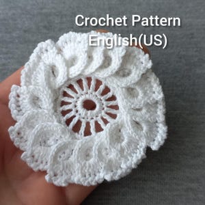 Flower motif Crochet Pattern – Irish Lace Flower  Easy PDF Pattern Crochet 3d flower