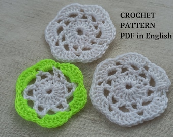 Crochet motif pattern Irish Lace motif Crochet Pattern flower