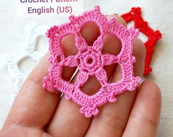 Crochet flower motif Pattern Irish Lace motif Tutorial DIY crochet beautiful flower applique Download