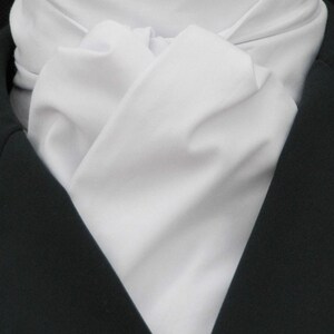 Ready Tie or Self Tie Plain White 100 % Cotton Riding/hunting/dressage ...