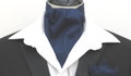 Mens Navy Blue Plain 100% Cotton Ascot Cravat / Square