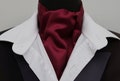 Mens Rich Burgundy Faux Silk Satin Ascot Cravat / Pocket square