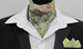 Mens Pistachio Green, Pink & Orange Batik Design Cotton Ascot Cravat + Kerchief/Pocket Square 