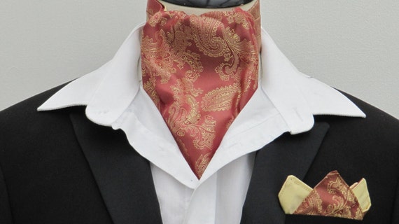 Ascot Da Uomo In Raso Satin - 24 Colori (Marrone Rossastro) - Made In UK Per Matrimoni Ed Eventi Formali - 3
