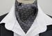 Mens Steel Grey & White Pin Dot Silky Satin Ascot Cravat + Kerchief/Pocket Square 
