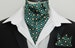 Mens Emerald Green & Cream Square Design 100% Silk Ascot Cravat + Kerchief 