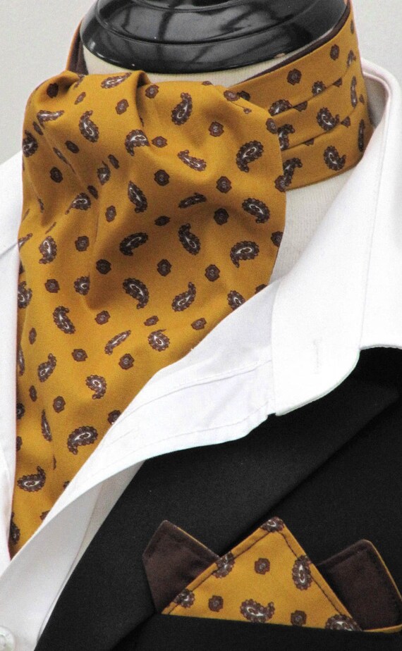 Cravata Ascot Uomo Giallo 100% Cotone – The Gentlemans Cravat Market, Made In UK