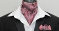 Mens Dusty Pink & Silver Paisley Shot Satin Ascot Cravat / pocket Square