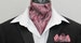 Mens Dusty Pink & Silver Paisley Shot Satin Ascot Cravat + Kerchief 