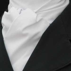 Ready Tie or Self Tie Plain White 100 % Cotton Riding/hunting/dressage ...