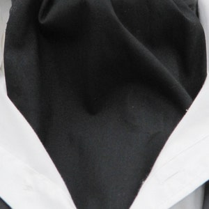 Mens Plain Black Cotton Ascot Cravat Kerchief - Etsy