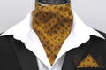 Mens Mustard and Brown traditional paisley cotton ascot cravat and handkerchief