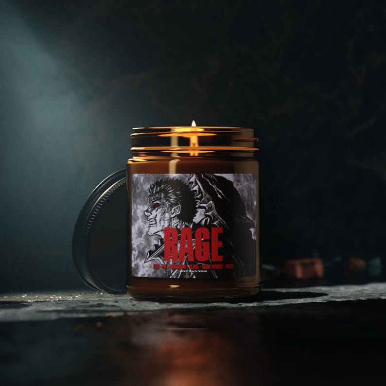 Anime Inspired Candle, Black Swordsman, Berserk, Goth Candles, Gift for Him, Gift for Her, Emo Candle, Anti Valentines image 6