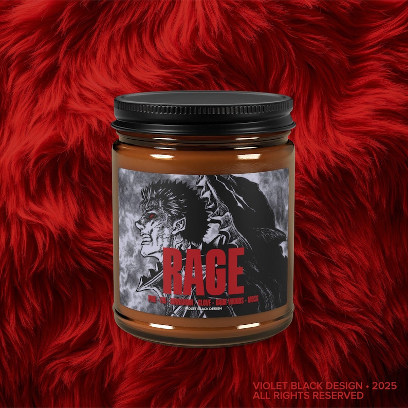 Anime Inspired Candle, Black Swordsman, Berserk, Goth Candles, Gift for Him, Gift for Her, Emo Candle, Anti Valentines 9oz