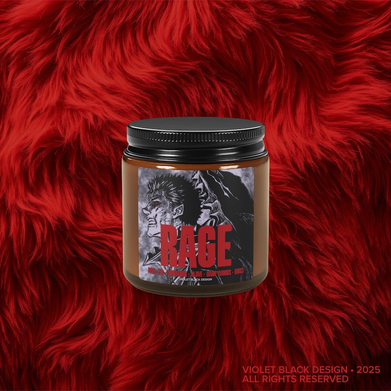 Anime Inspired Candle, Black Swordsman, Berserk, Goth Candles, Gift for Him, Gift for Her, Emo Candle, Anti Valentines 4oz