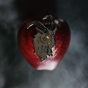 Follow Me To Hell HALLOWEEN 2022 – Alfinete esmaltado – Alfinete de cabra – Colaboração de arte escura com WulfNight, alfinete de fantasia, alfinete de Halloween, broche gótico
