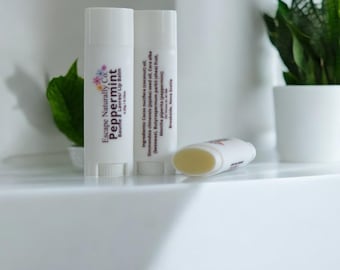 Peppermint Lip Balm, Essential Oil, hand made from natural ingredients